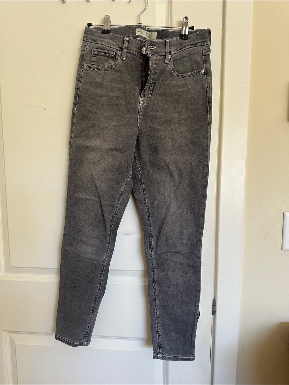 Topshop Grey High-Rise Skinny Jeans